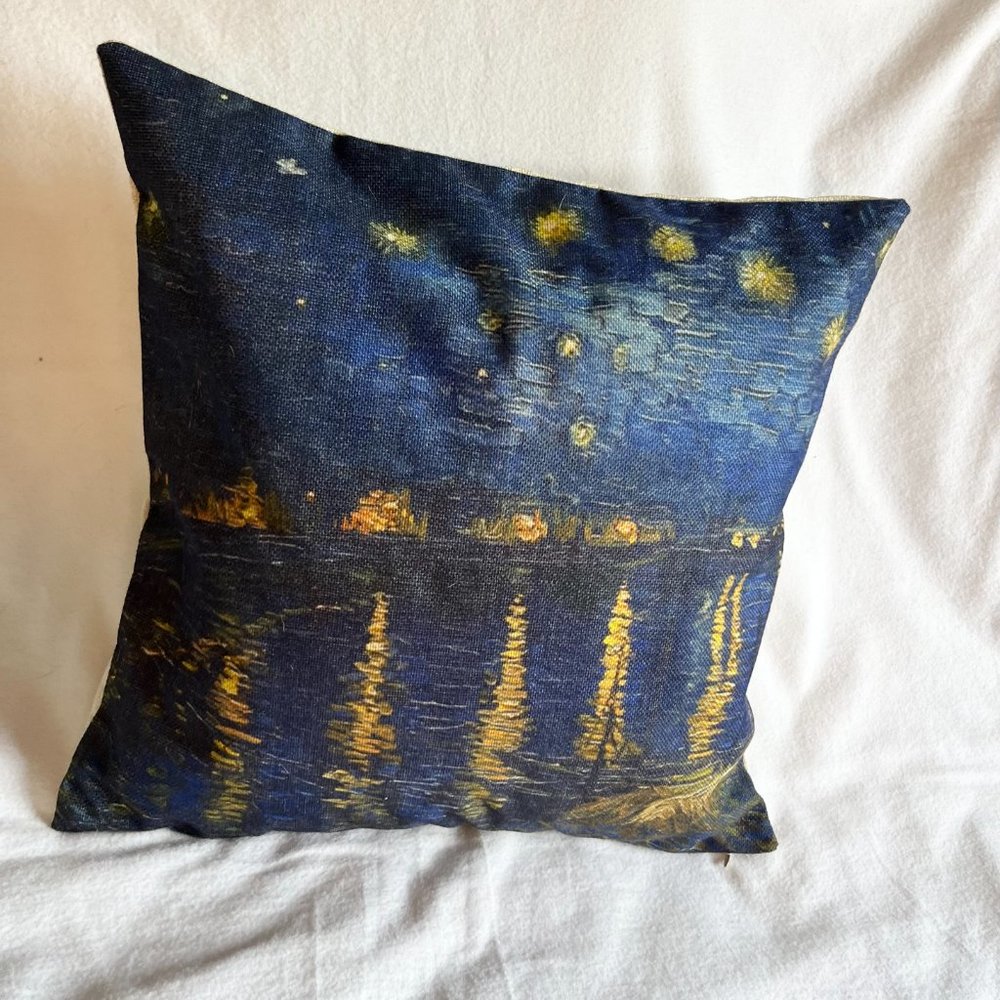 4 - Van Gogh Inspired Decorative Square Throw Pillow Covers 17” x 17” - Picture 11 of 13
